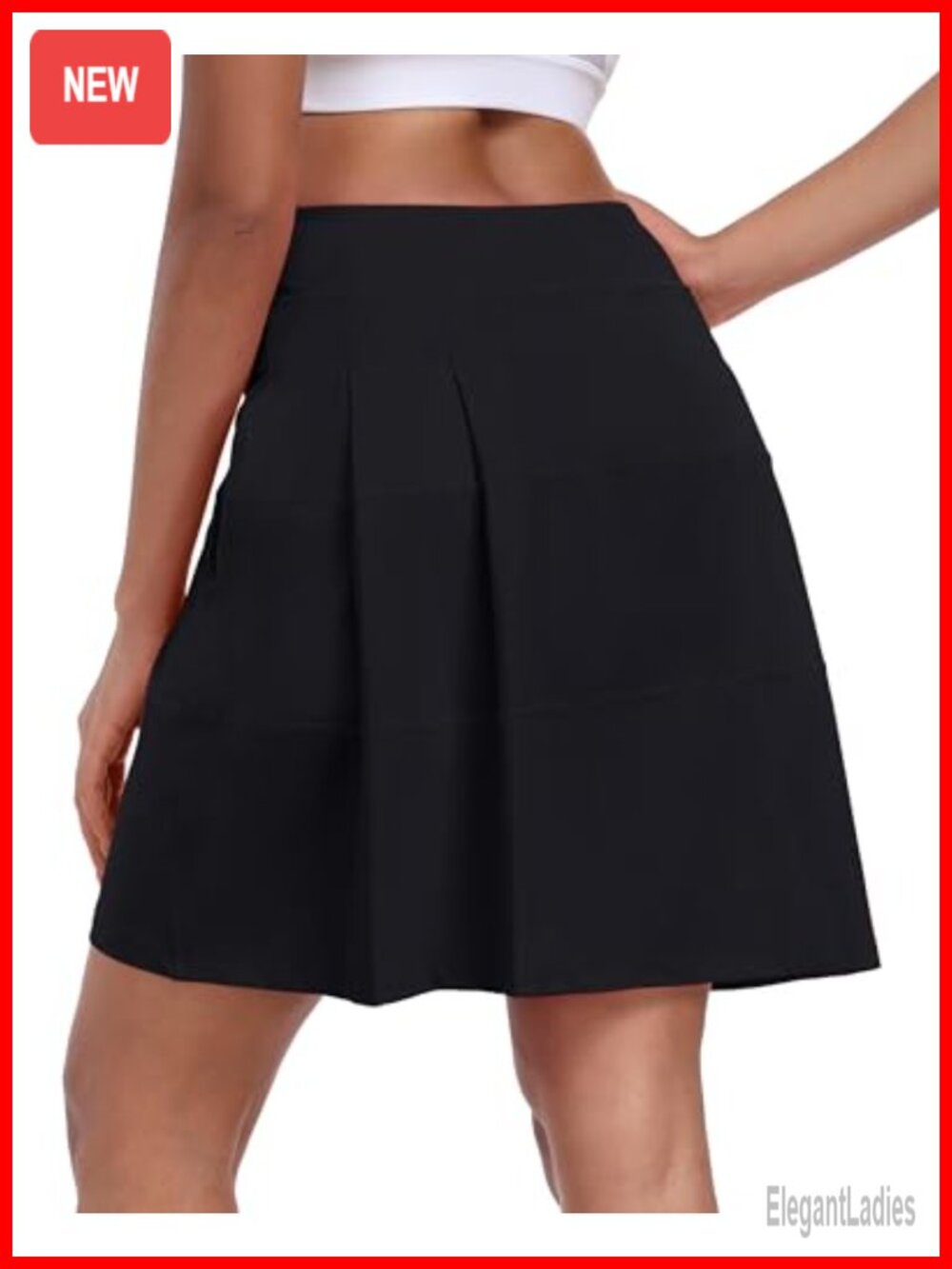 Pleated Back Tennis Skort High Waist Athletic Skorts with Pockets